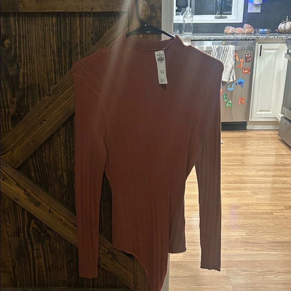 Abercrombie Rust Long Sleeve Bodysuit